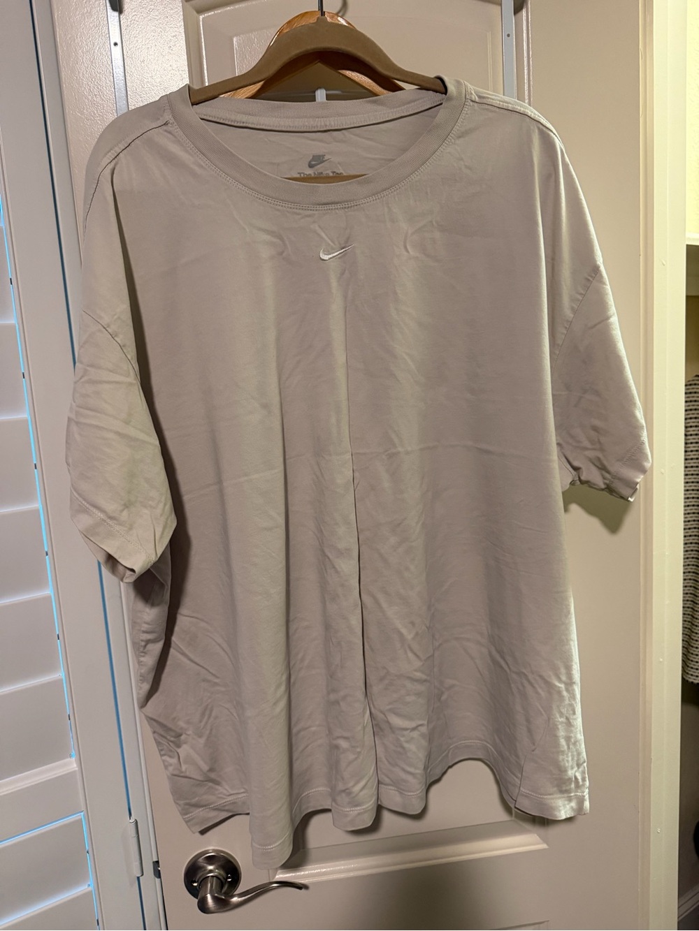 Nike Short Sleeve Crewneck Tee in Light Tan